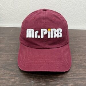 Mr Pibb Hat Cap Strapback Maroon Adjustable Dad Soda American Needle